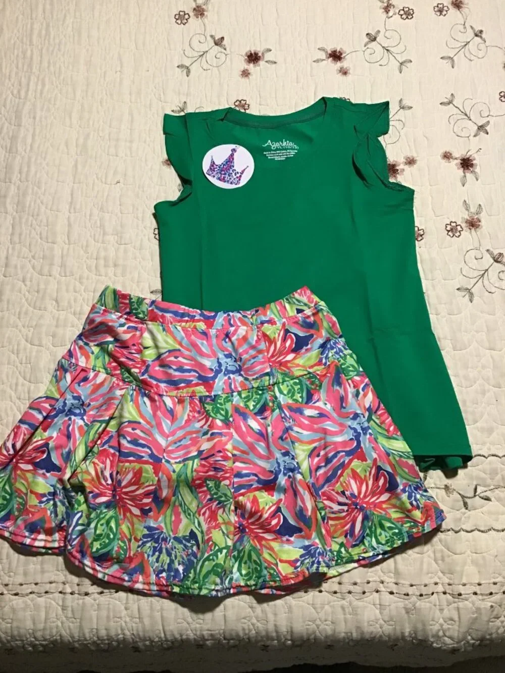 Azarhia Girl's Skort/Tennis Skirt (12) and New Azarhia Top (10-12)